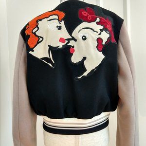 NEW! MSGM Bomber Jacket Lovers Faces Woman Man